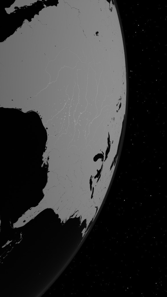 Orbital view of North America in grayscale