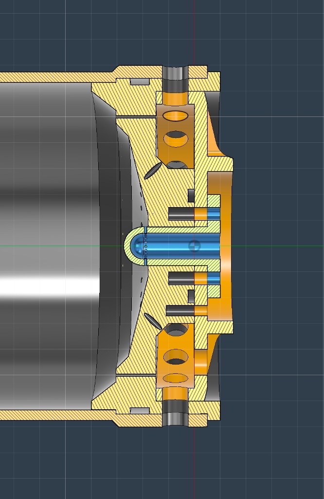 CAD cross-section of injector assembly